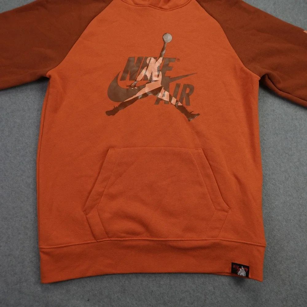 Jordan Hoodie Boys Youth XL Orange Brown Colorblock Jumpman Nike Air Pullover‎